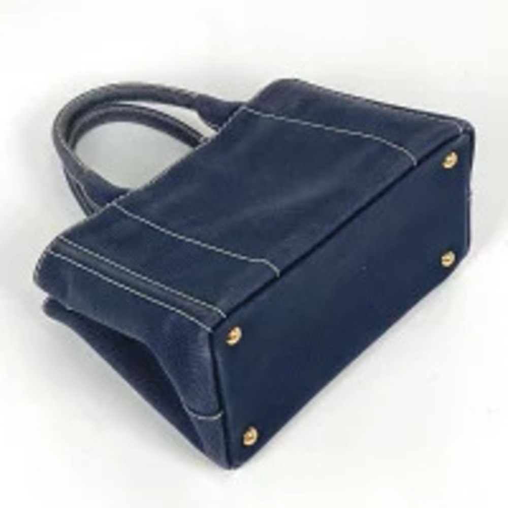 Prada Blue Bag Shoulder 2way Tote Navy Canapa Denim Blue